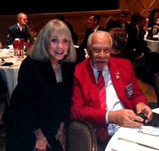 Tuskegee Airman David Toliver Sr. with Terrie Frankel at 944th Fighter Wing Awards Banquet