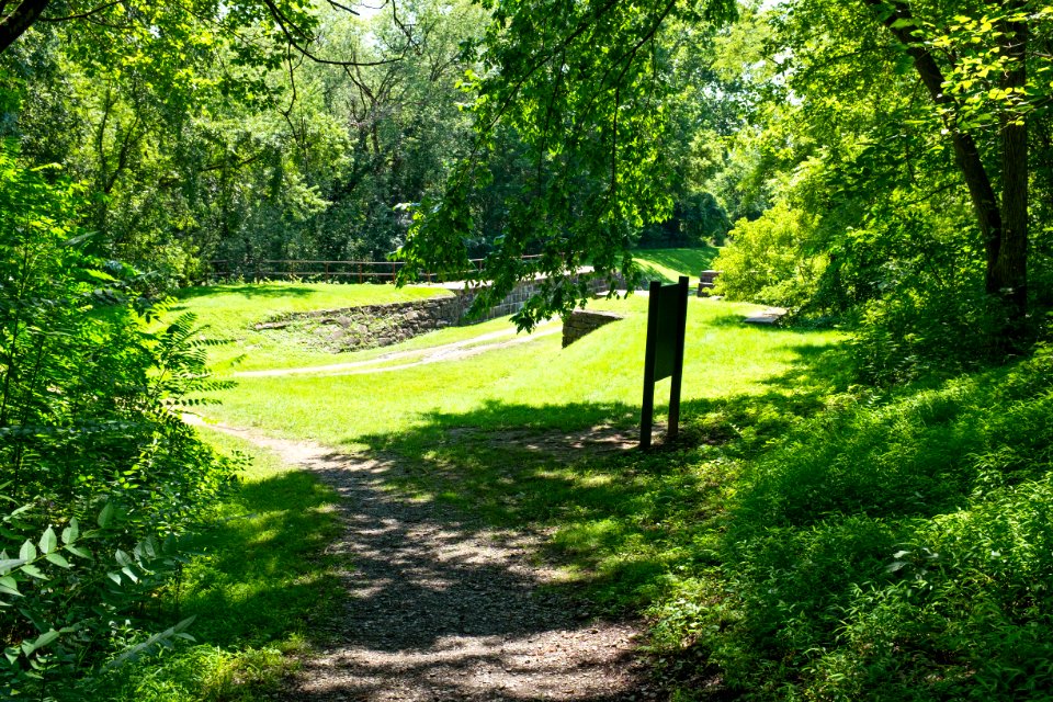 Town Creek Aqueduct on C and O Canal looking from Berm Side of Parking Lot