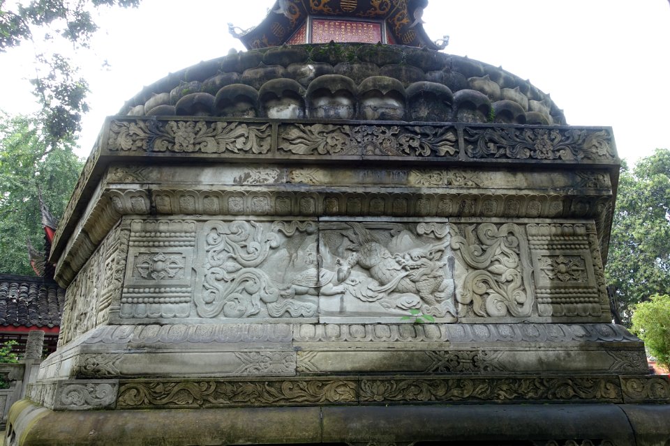 Thousand Buddha Pagoda base, side 2 of 6 - Wenshu Monastery - Chengdu, China - DSC05016