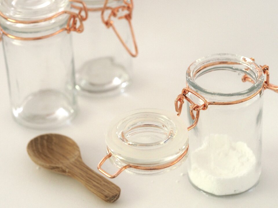 Simple white desk photo