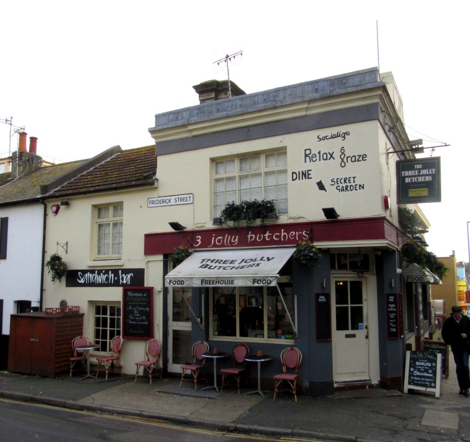 Three Jolly Butchers pub, Frederick Street, North Laine, Brighton (November 2015)
