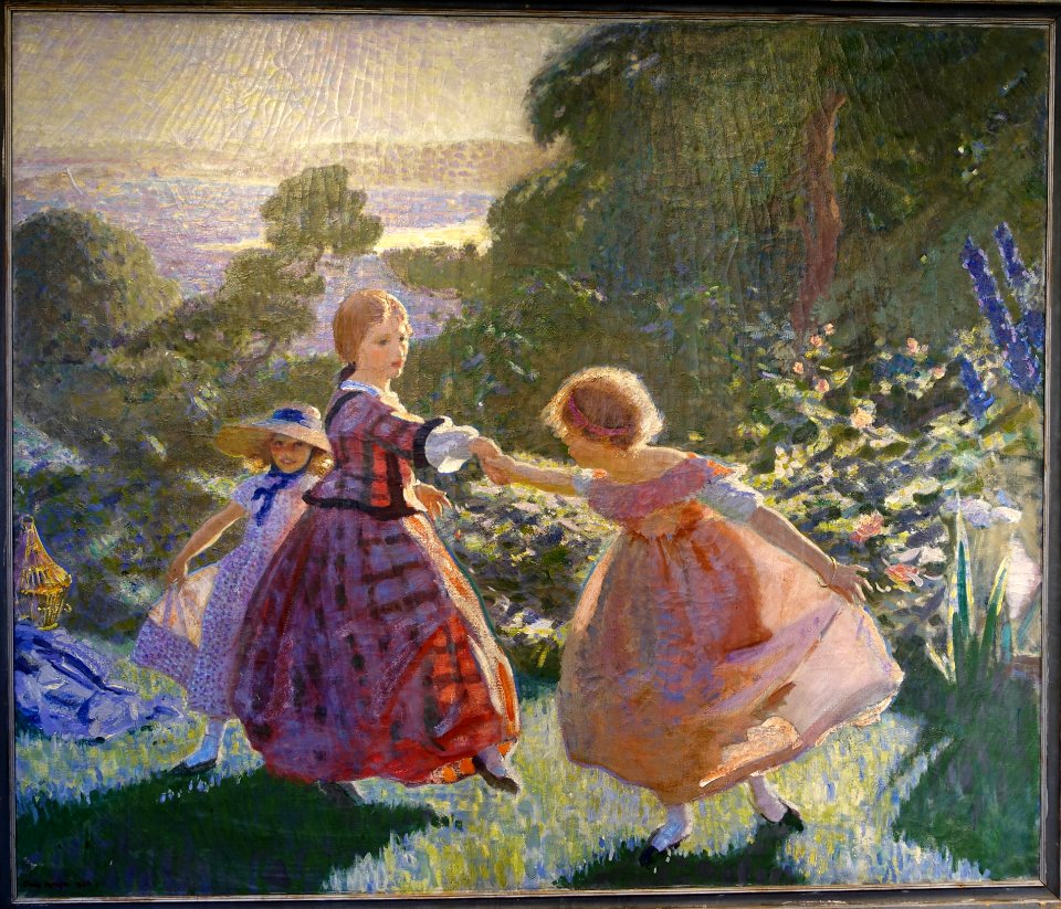 Three Dancing Girls, by Charles Hopkinson, c. 1915-1923, oil on canvas - Cape Ann Museum - Gloucester, MA - DSC01277