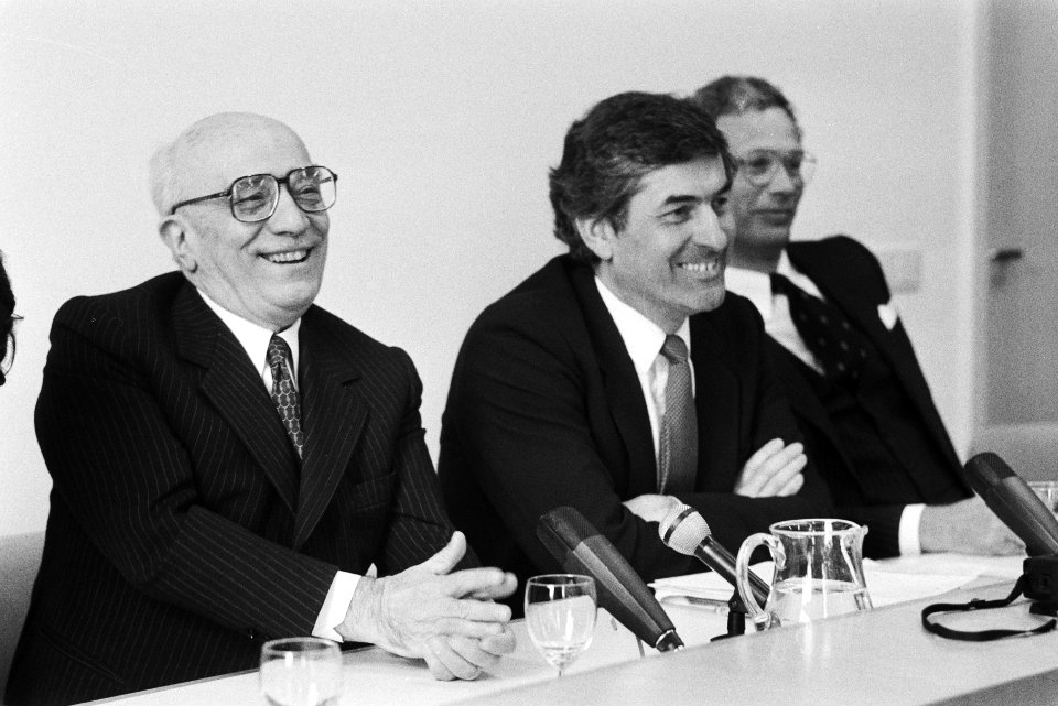 V.l.n.r. Fanfani, Lubbers en minister Van den Broek (Buitenlandse Zaken), Bestanddeelnr 932-5604