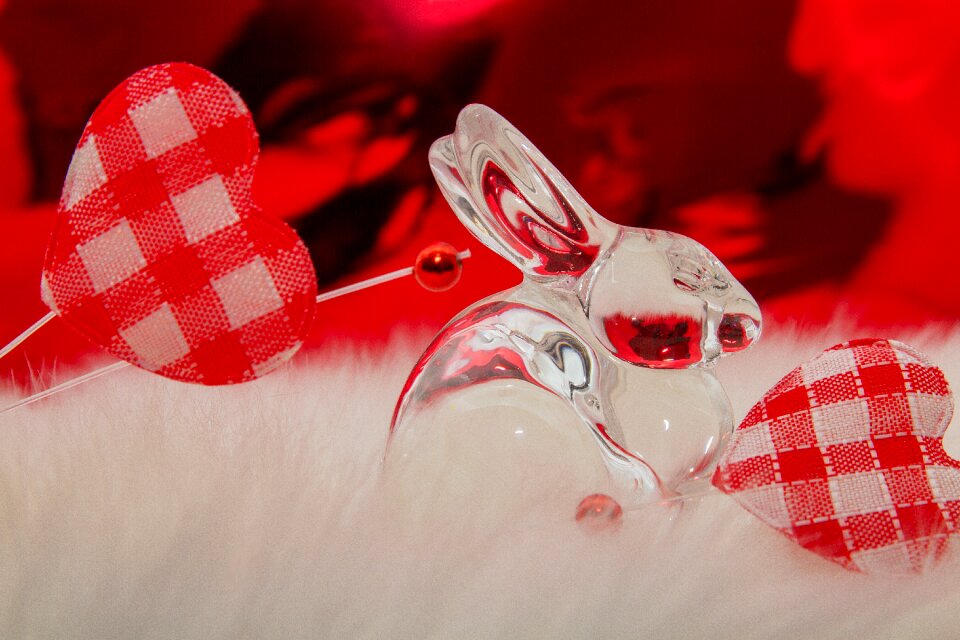 Heart love glass figurines