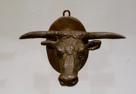Untitle (Longhorn Head), by Charles M. Russell, undated, bronze - Harry Ransom Center - University of Texas at Austin - DSC08500
