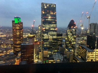 View from Sky Garden with lights, 2 May 2017 photo