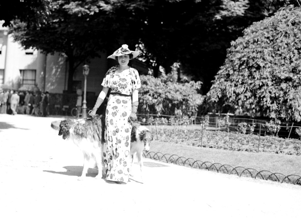 Vrouw met twee honden in het Bois de Boulogne, Bestanddeelnr 255-8713