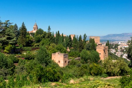 Walls Towers Alhambra Granada Spain photo