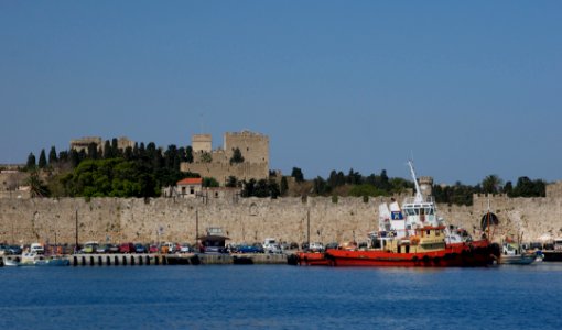 Walls tugboat castle Rhodes photo