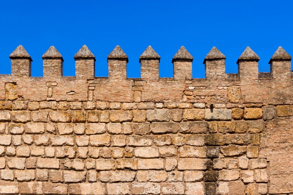 Walls real alcazares Seville Spain