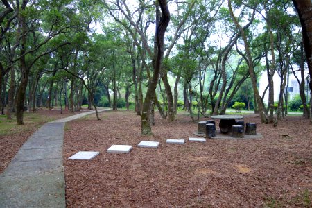 Walkway with table - Tunghai University - DSC01449