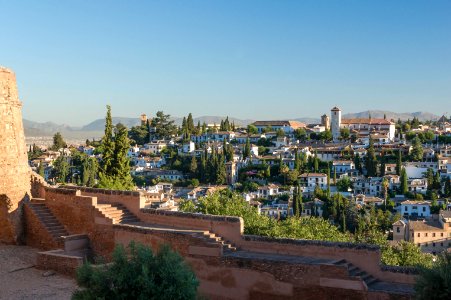 Walkway Alcazaba Alhambra Granada Spain photo