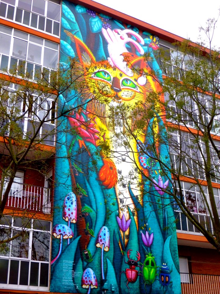 Vitoria - barrio de Zaramaga, mural 'El Lince de Zaramaga'