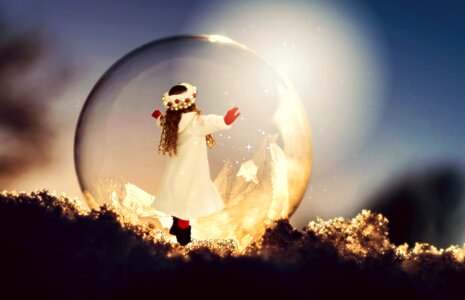 Soap bubble frost winter