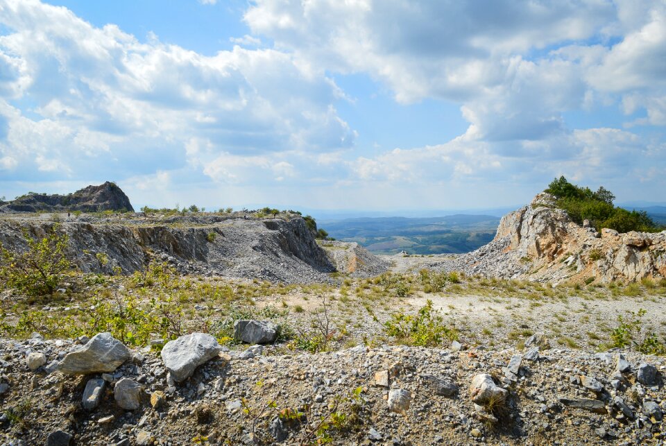 Blue clouds rock photo