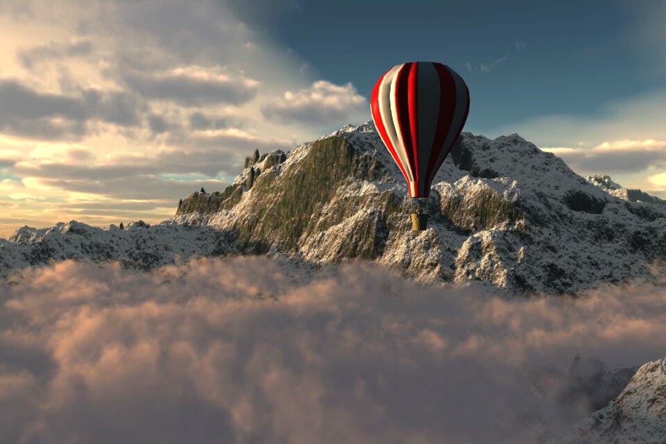 Travel landscape ballon