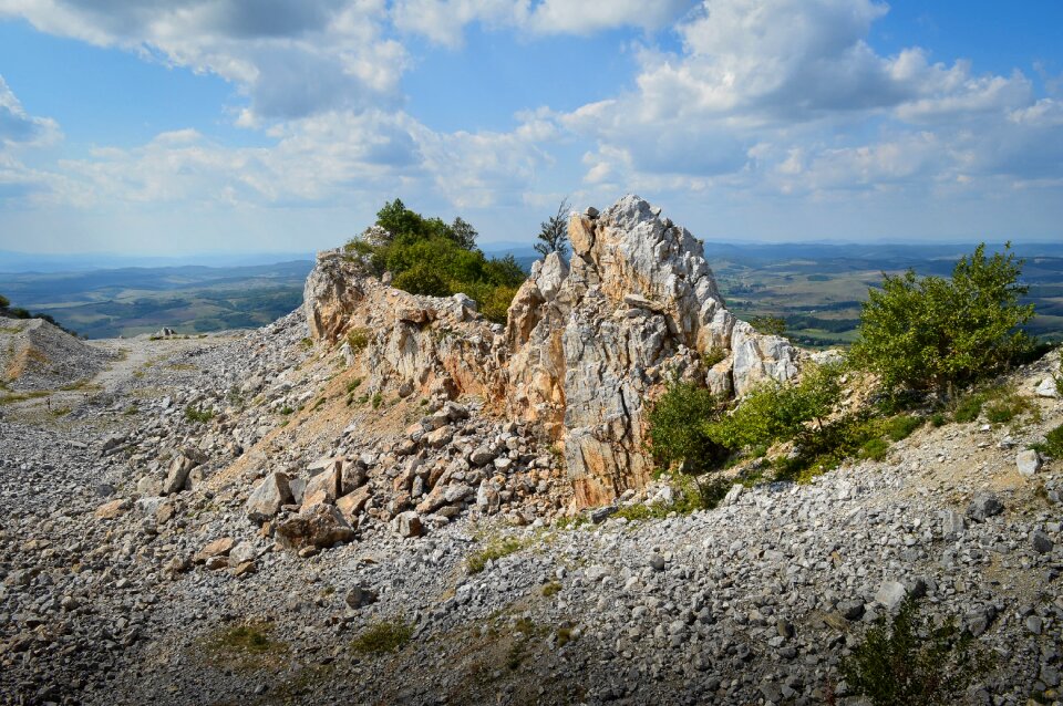 Blue clouds rock photo