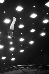 Wereldkampioenschappen trampoline-springen te Amersfoort aktie-opnamen, Bestanddeelnr 921-9038