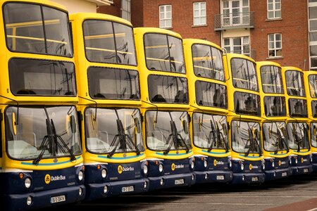 Public transport yellow blue photo