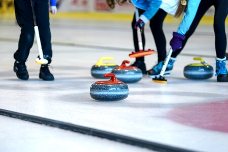An athlete ice skating rink ice