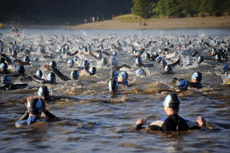 Swimming lake triathlon photo