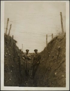 Barbed wire over a trench, Bestanddeelnr 158-2512