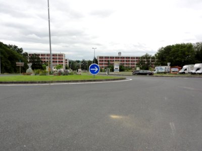 Bataville (Moselle) complexe industriel (01) rond-point d'accès