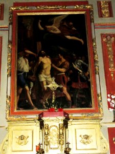 Bassussarry autel avec tabernacle et tableau crucifixion
