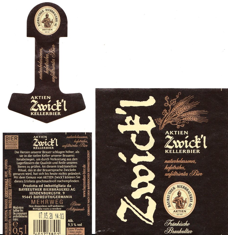 Bayreuther Bierbrauerei - Aktien Zwick'l - Kellerbier