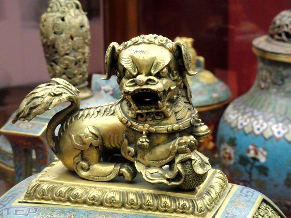 Incense Burner with Taoist symbols, 1736-1795, detail - Chinese Cloisonné Collection - George Walter Vincent Smith Art Museum - DSC03721
