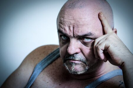Self-portrait man dramatically