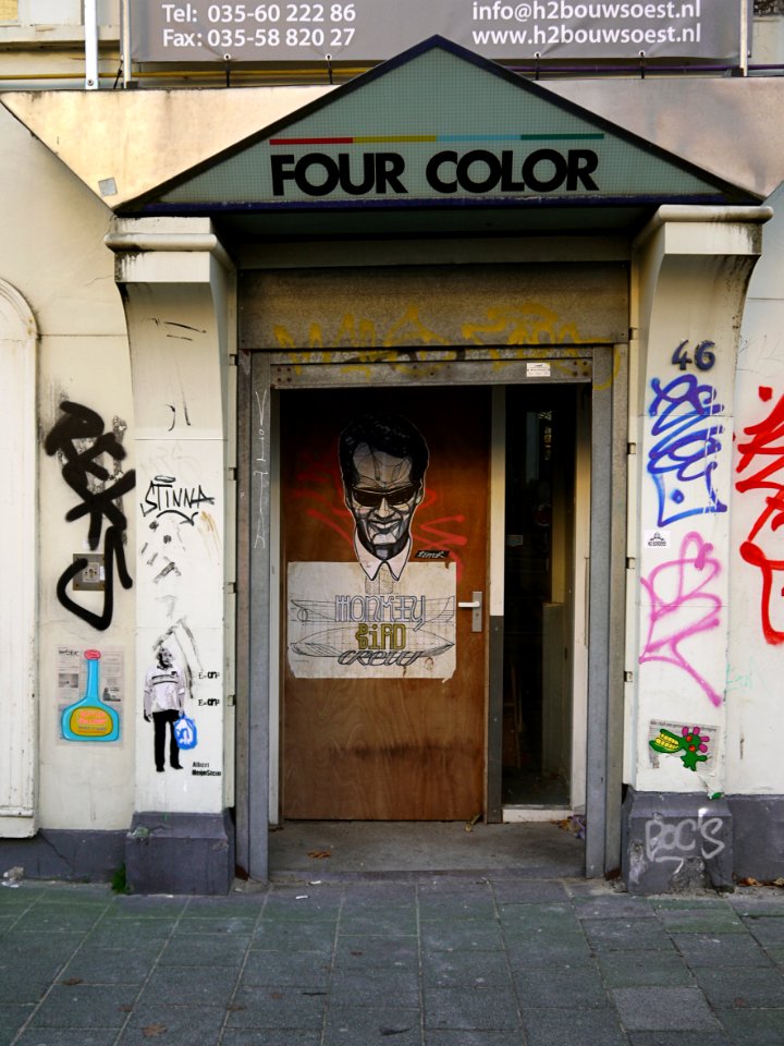 Street art, stencil art and graffiti at the Plantage Middenlaan in Amsterdam from photographer, Fons Heijnsbroek