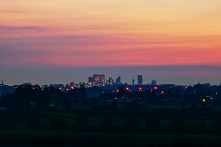 Dawn cityscape horizontal photo