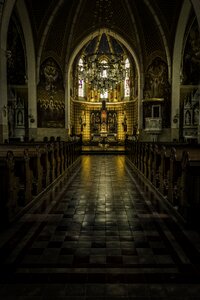 Slovenia black church black interior photo