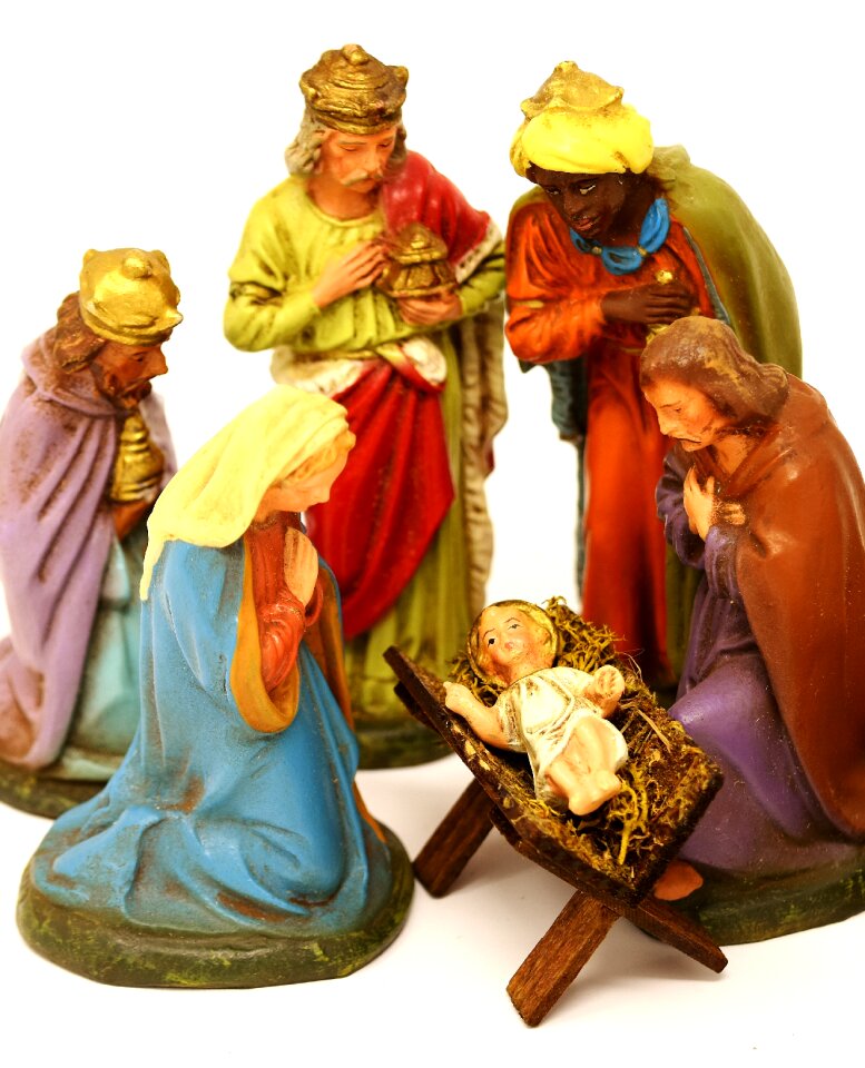 Nativity scene crib father christmas