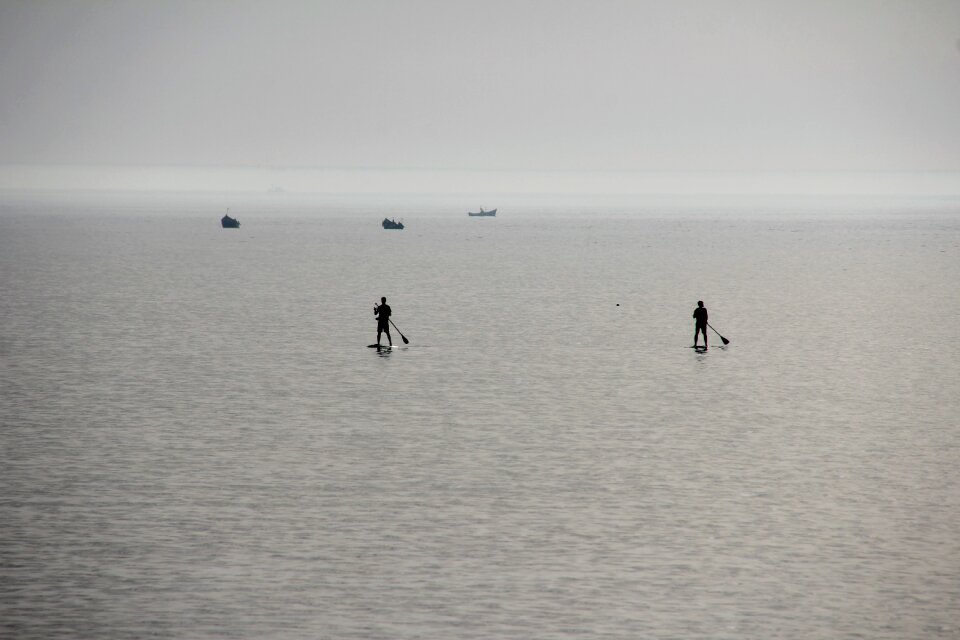 Sup stand up paddle by the sea