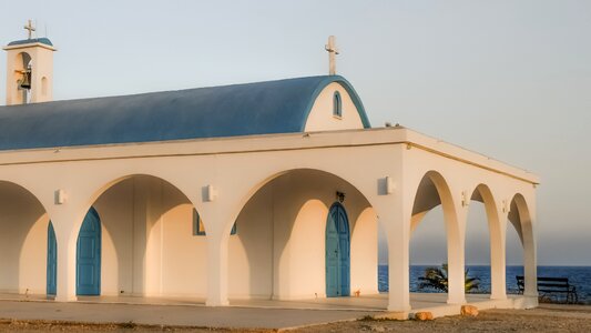 Christianity architecture blue and white