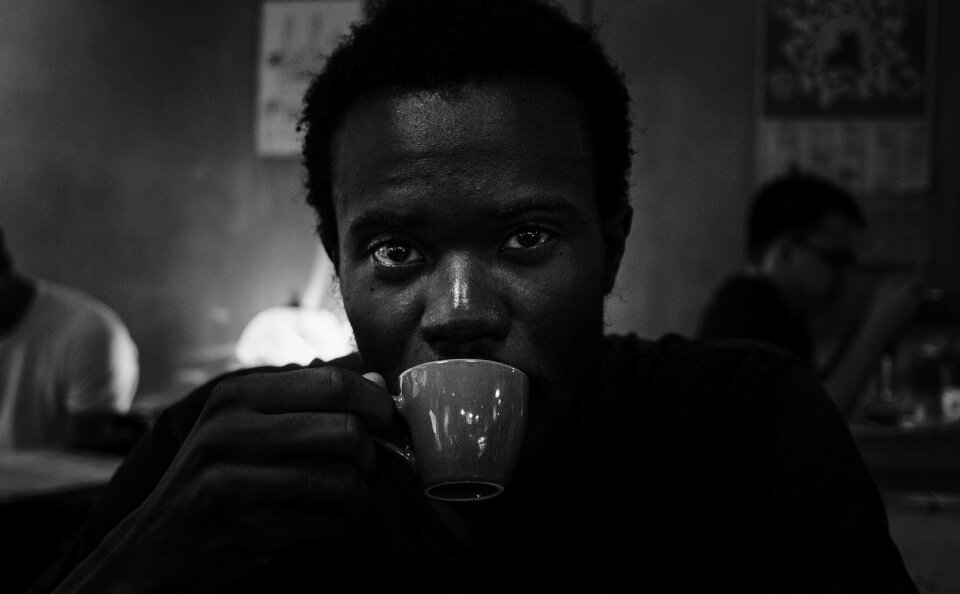 Face black and white male