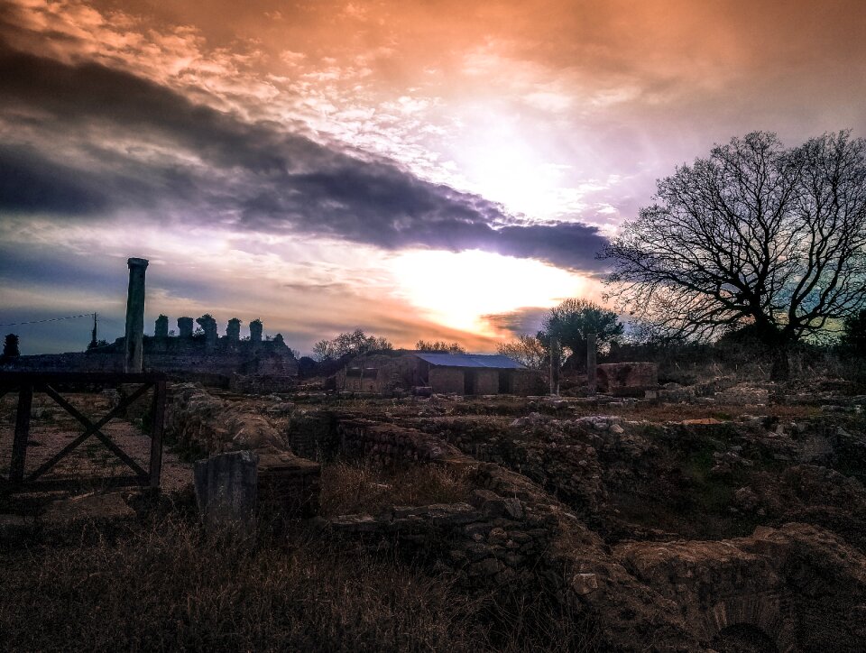 Ancient columns romantic