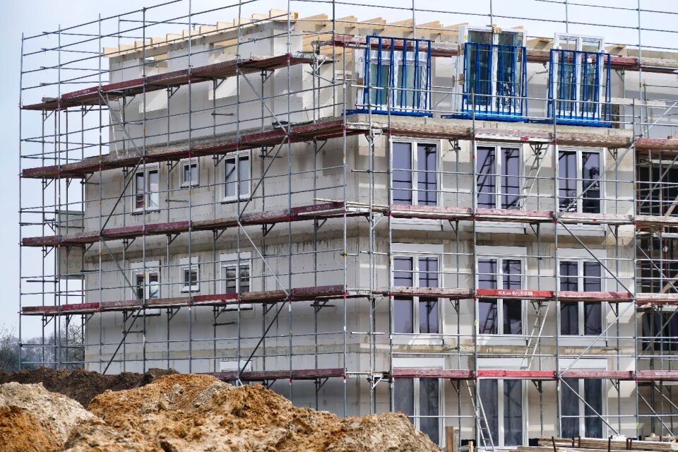Construction work build scaffold