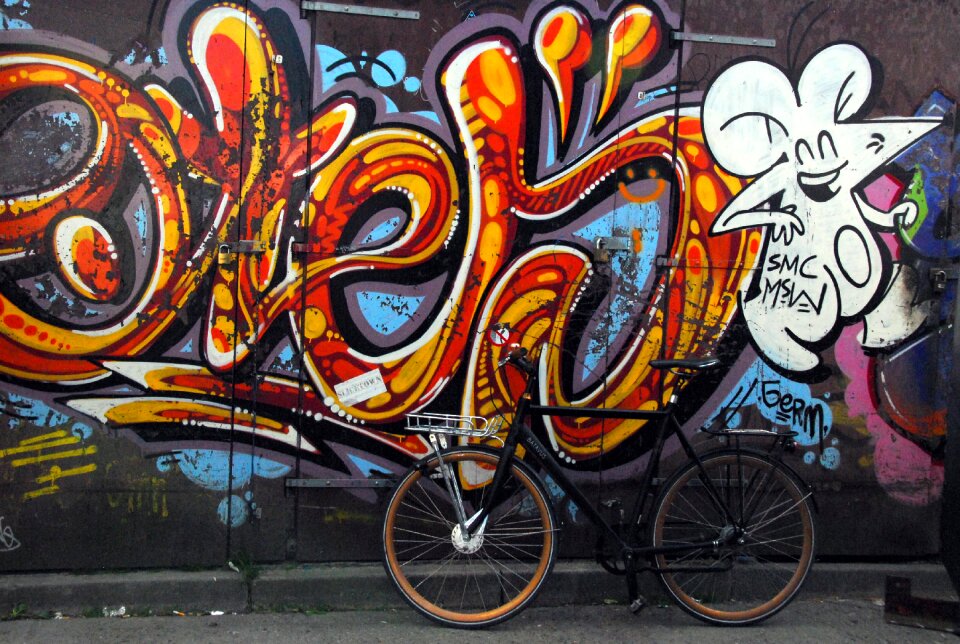 Bicycle wall colorful