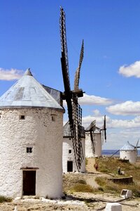 Blue wind mill photo