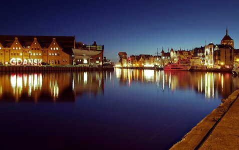 Motlawa poland city at night photo