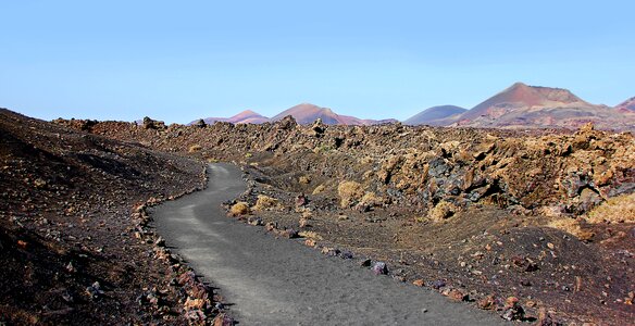 Canary islands lava field timanfaya photo