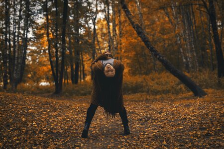 Girl twilight forest