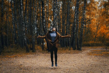 Girl twilight forest
