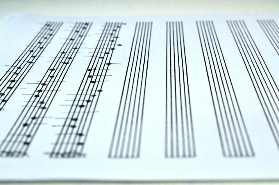 Musical notes staff abstract background