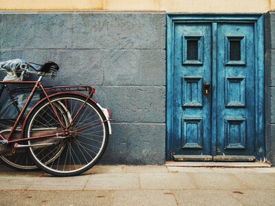 Wall door bike photo