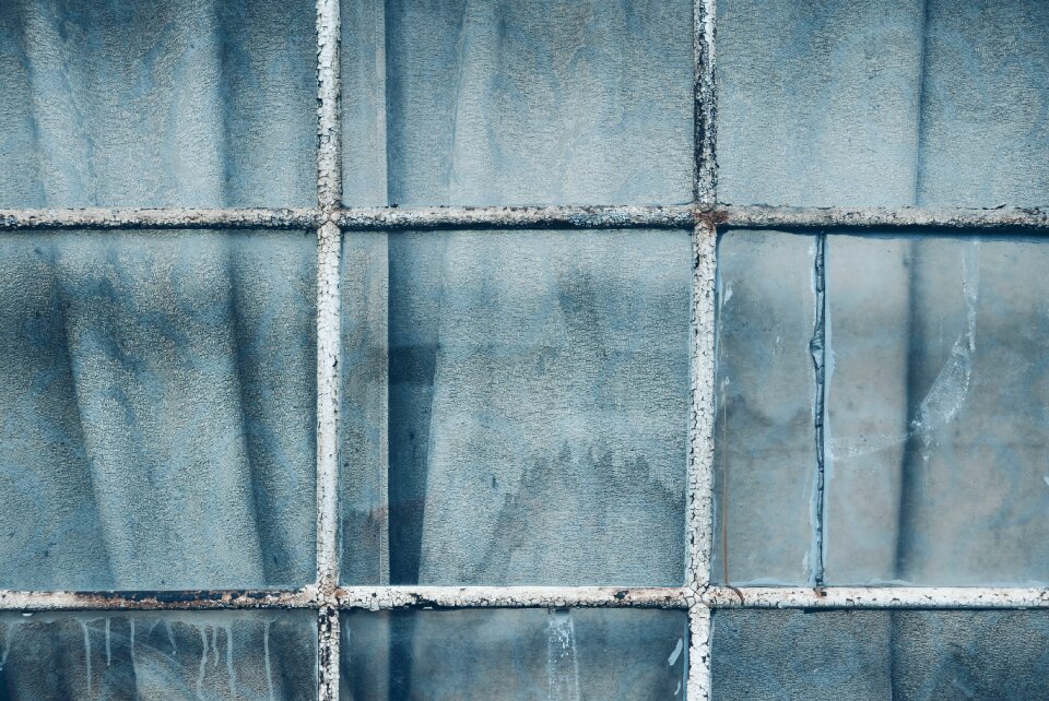 Glass curtain blue window