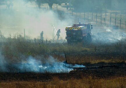 Fire smoke tanker truck